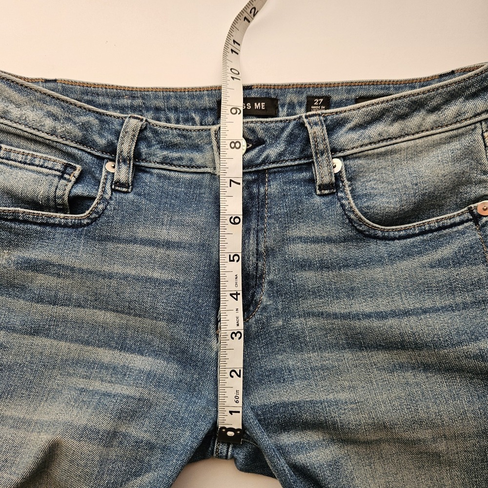 Miss Me Ankle Zip Skinny Jeans 27 Blue Whiskering Stretch 28x26 Casual Comfort - Picture 11 of 13